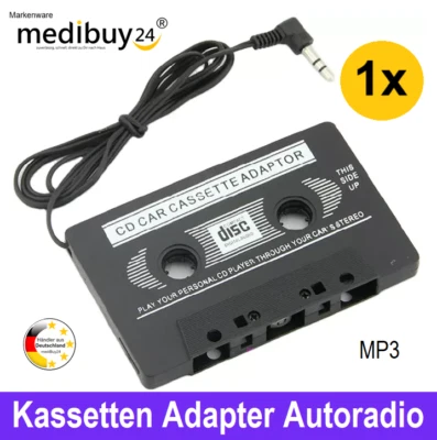 Adattatore cassette cavo AUX lettore MP3 cassetta autoradio cellulare smartphone🌟 - Immagine 1 di 3