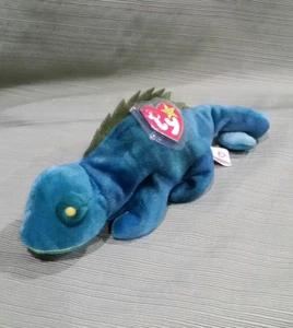 Ty Beanie Baby Iggy the Blue w/NO Tongue Iguana 1997 - Picture 1 of 6