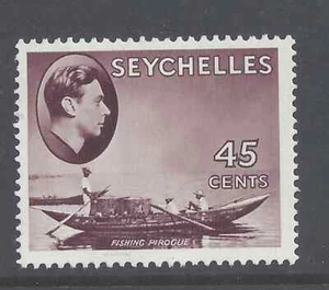 SEYCHELLES GVI 1938 45c.CHOCOLATE ON CHALK-SURFACED PAPER MINT HINGED  SG 143 - Picture 1 of 2