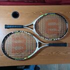 Lot of 2 Excellent Cond Wilson Ti Titanium Rak Attak 25 Tennis Rackets, 3 7/8