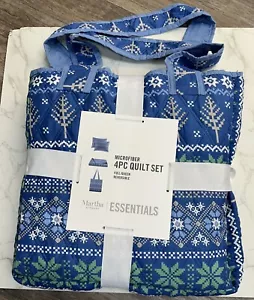 Martha Stewart Collection Christmas Quilt Sweater Tote Bag Full/Queen 4 Pc $100 - Picture 1 of 5