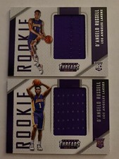 2015-16 PANINI THREADS ROOKIE JUMBO JERSEY RELIC D'ANGELO RUSSELL  #8 #10 QTY X2