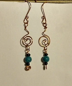 earrings handmade copper dangling earrings - Picture 1 of 1