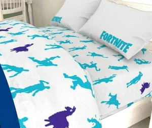 Juego de sábanas de tamaño completo Fortnite de 4 piezas ropa de cama de microfibra de Epic Games totalmente nuevo - Imagen 1 de 8