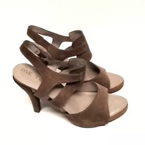 Sandalias para mujer Me Too FAWN14 marrón gamuza tacón alto talla 10 M - Imagen 1 de 8