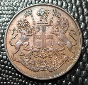 INDE - EAST INDIA COMPANY ONE QUARTER ANNA 1835 Cuivre 26 mm - Imagen 1 de 2