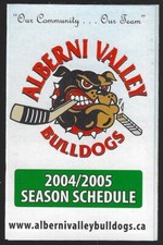 2004-05 Alberni Valley Bulldogs BCHL Hockey Schedule !!! Zellers