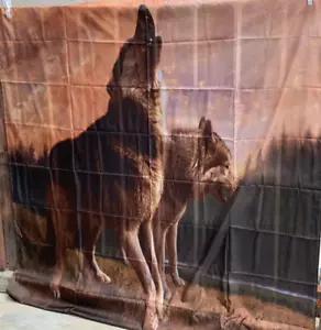 KOTOM Nature Wildlife Wolf Decor Waterproof Fabric Shower Curtain - Picture 1 of 5