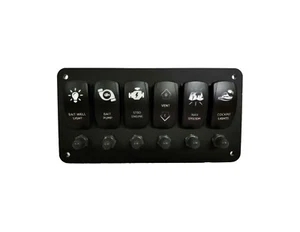 Switch Accessory Panel with 6 Rocker Switches and 6 Push Buttons Circuit Breaker - Picture 1 of 5