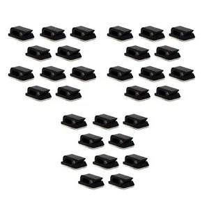 30Pcs Wire Clip Black Car Tie Rectangle Cable Holder Mount Clamp Self Adhesive F - Picture 1 of 13