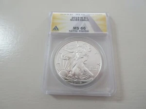 2019-W , S$1 , Silver Eagle , MS 66 , Satin Finish , ANACS - Picture 1 of 2