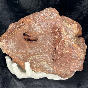 Geoda de cristal de cuarzo botrioidal calcedonia roja de 8"" lapidario áspero 7,13 lb - Imagen 1 de 11