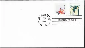 US 4989 Penguins Winter Fun Snow Angel CDS FDC 2015 - Picture 1 of 1