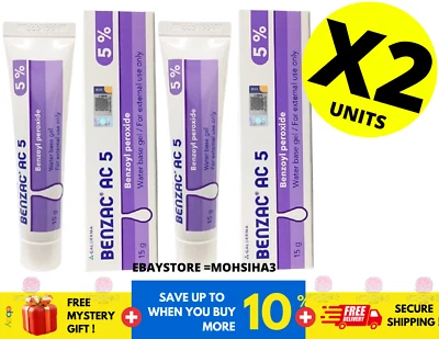 Galderma Benzac AC 5% Peróxido de Benzoilo Gel Acné Espinilla 15g (X 2) Foto 1 de 4
