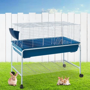 i.Pet Rabbit Cage Hutch Pet Cages Bunny Ferret Enclosure Carrier Metal Playpen - Picture 1 of 8