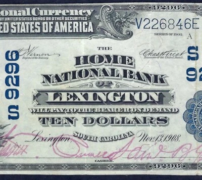 🇺🇸SC 1902 $10 ♚♚LEXINGTON, SOUTH CAROLINA♚♚ PMG CH VERY FINE 35 HARD TO FIND!! - Image 1 of 3