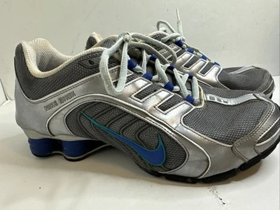 Tênis de corrida Nike Shox Navina feminino 9 cinza azul prata 356918 040 - Imagem 1 de 4