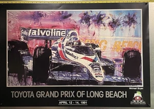 1991 Long Beach Grand Prix IndyCar Valvoline Galles #5 Unser Original Poster Neu - Bild 1 von 6