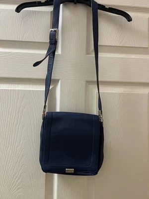 BOLSO BANDOLERA B MAKOWSKY HARPER CON SOLAPA AZUL REAL CUERO GENUINO GUC Foto 1 de 4