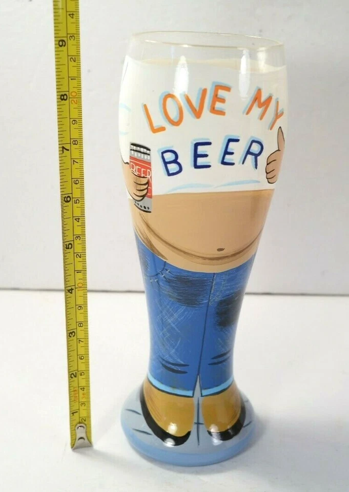 Lolita Hand Painted Pilsner Glass Beer Belly