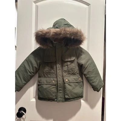 Carter's  Army Green Puffer Unisex Parka Jacket w/ Faux Fur Size S/4 - Image 1 of 4