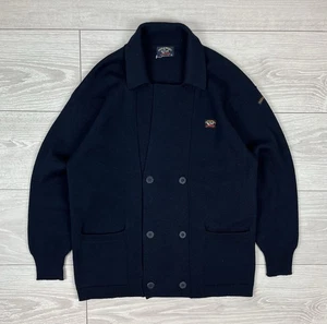 Paul Shark Vintage 90s Heavy Knit Double Breasted Cardigan Jacket Mens L Size - Picture 1 of 13
