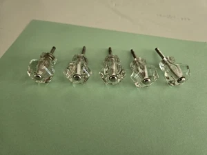 5 Clear Glass Drawer Cabinet Dresser Pull Knobs With Hardware - Picture 1 of 6