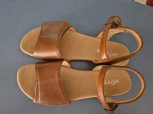 Hotter Safari woman's size 9 open toe adjustable non slip brown sandals - Picture 1 of 9
