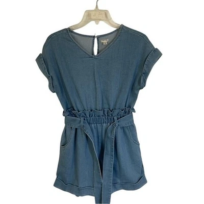 Mono Mameluco Denim Azul Claro Habitual Niñas Bolsillos con Cinturón Talla 14 Foto 1 de 4