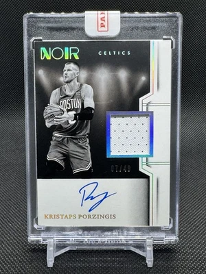 2024-25 Panini Noir Kristaps Porzingis Black and White On Card(Au) GAME WORN /49 - image 1 of 4