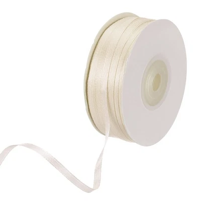 Satin Ribbon, 1/8 Inch x 100 Yards Beige Double Face Satin Ribbon Foto 1 de 4