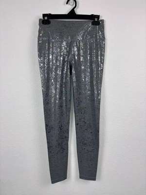 Sweaty Betty Mujer Pequeño Gris Diosa Plata Metalizado Largo Completo Leggings Foto 1 de 4