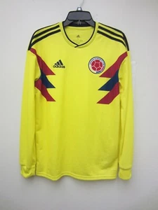 Official Colombia 2018 Home football Adidas Long Sleeve Jersey Size S Excellent - Picture 1 of 15