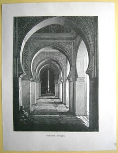 Impresión 1883 MEZQUITA TURCA, ESTAMBUL, TURQUÍA, #10 - Imagen 1 de 1