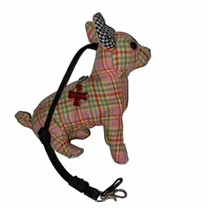 CUTE Pink Plaid CHIHUAHUA Purse FUZZY NATION Novelty Coin Purse - Picture 1 of 14