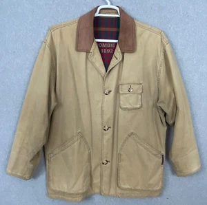 Vintage Abercrombie Fitch Coat Mens Large Tan 90s Chore Safari Hunting Lined - Picture 1 of 13