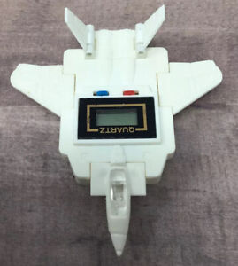 Transformers Watch White Starscream Fighter Jet NON-WORKING For Display, Repair