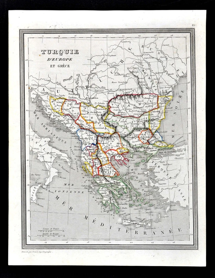 1835 年莫宁弗里明地图 - 土耳其欧洲希腊君士坦丁堡罗马尼亚保加利亚 — 第 1/1 张图片