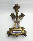 Antique 19th Century ormolu four branch candelabra with Sevres style panels.
