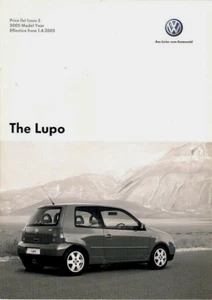 Volkswagen Lupo Specifications 2005 UK Market Brochure E, S, Sport & GTi - Picture 1 of 2