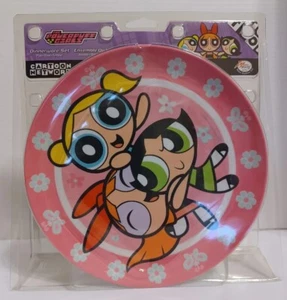 powerpuff girls Cartoon Network Vintage Y2k Plastic Dinnerware 3 Pc Set New - Picture 1 of 8