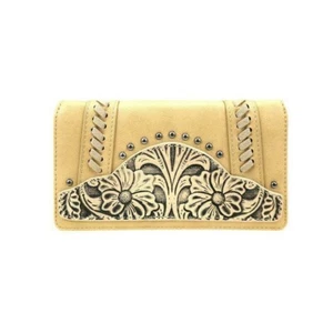 New Trinity Ranch Tooled Leather Collection Wallet - Picture 1 of 3