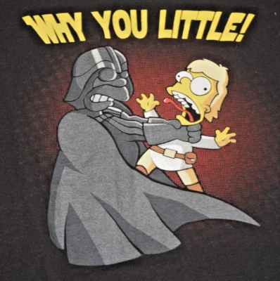 Camiseta De Colección Negra Tultex Talla M Años 90 Bart Simpson Darth Vader Why You Little Foto 1 de 4