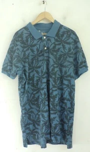 Camisa polo GAP para hombre XL azul y negro con estampado de palmera cuello de verano de 2 botones - Imagen 1 de 4