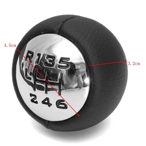 Pomello Leva Cambio CROMATO in Pelle 6 Marce Adatto per FIAT SCUDO dal 2007 - Imagen 1 de 4