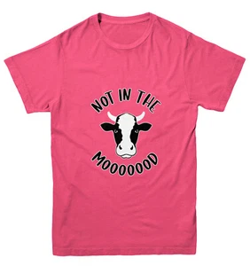 Not In The Mooooood - Funny Cow Cute Animal Lover Youth T-Shirt - Picture 1 of 20