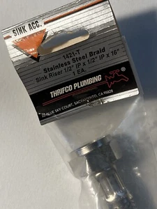 Thrifco Plumbing Sink Riser SS Braid, 1/2 inch IP x 1/2 inch IP x 16 inch,Female - Picture 1 of 4