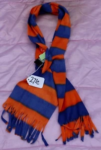 BUFANDAS DE VELLÓN NEGRO + NARANJA POR EROS BUFANDA TALLA M, 55 X 8 PULGADAS -ETIQUETA.NO. 271e - Imagen 1 de 2