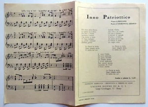 VINTAGE SPARTITO MUSICALE INNO PATRIOTTICO BOCCONI ARDIGO UNIONE DONNE 1941 - Foto 1 di 1