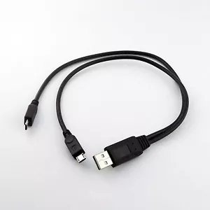 USB 2.0 A Male to Dual Micro USB Male Plug Y Splitter Adapter Data Charge Cable - Picture 1 of 5